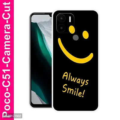 Stylish Multicolor Printed Plastic Back Cover for POCO C51