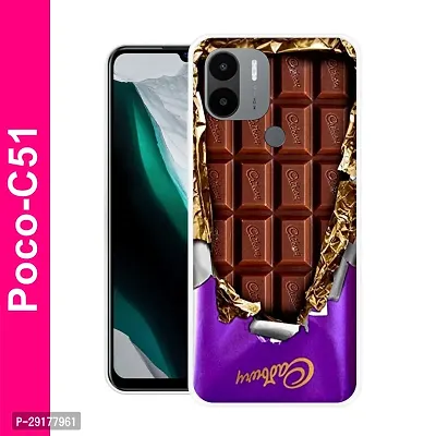 Stylish Multicolor Printed Plastic Back Cover for POCO C51-thumb0