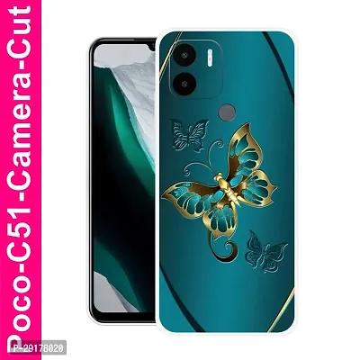 Stylish Multicolor Printed Plastic Back Cover for POCO C51