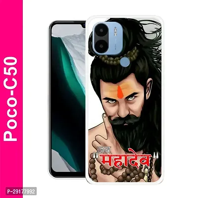 Stylish Multicolor Printed Plastic Back Cover for POCO C50