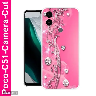 Stylish Multicolor Printed Plastic Back Cover for POCO C51-thumb0