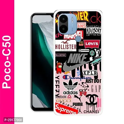 Stylish Multicolor Printed Plastic Back Cover for POCO C50