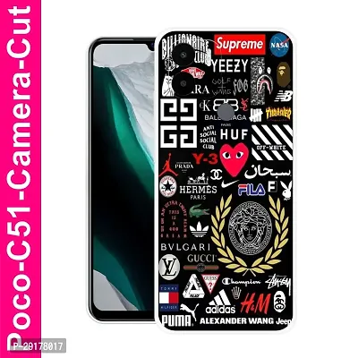 Stylish Multicolor Printed Plastic Back Cover for POCO C51-thumb0