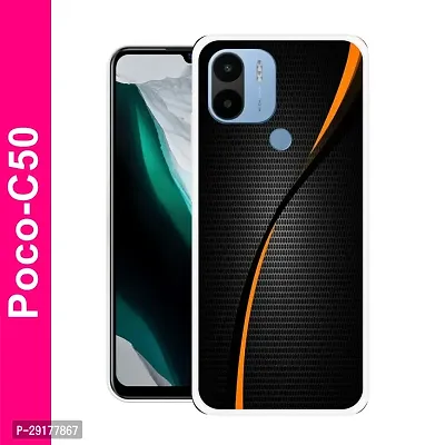 Stylish Multicolor Printed Plastic Back Cover for POCO C50