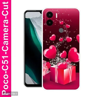 Stylish Multicolor Printed Plastic Back Cover for POCO C51-thumb0