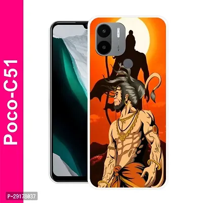 Stylish Multicolor Printed Plastic Back Cover for POCO C51