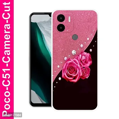 Stylish Multicolor Printed Plastic Back Cover for POCO C51-thumb0