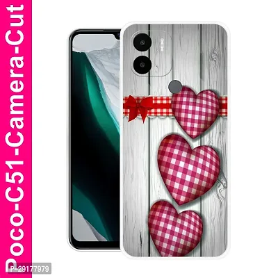 Stylish Multicolor Printed Plastic Back Cover for POCO C51