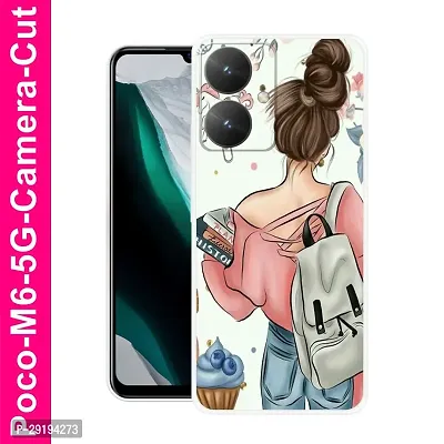 Stylish Multicolor Printed Plastic Back Cover for POCO M6 5G