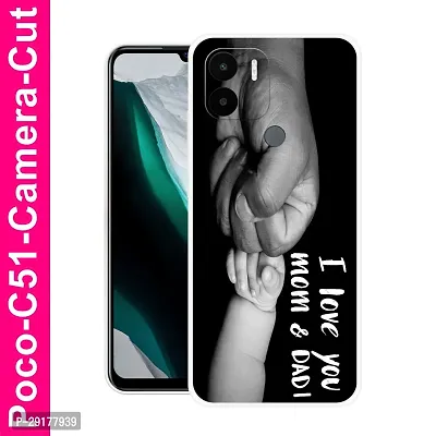 Stylish Multicolor Printed Plastic Back Cover for POCO C51-thumb0