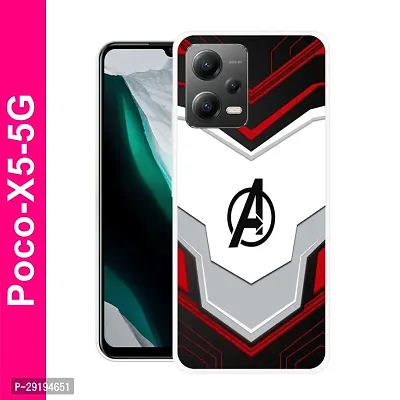 Stylish Multicolor Printed Plastic Back Cover for POCO X5 5G-thumb0