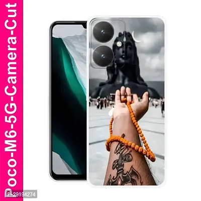 Stylish Multicolor Printed Plastic Back Cover for POCO M6 5G