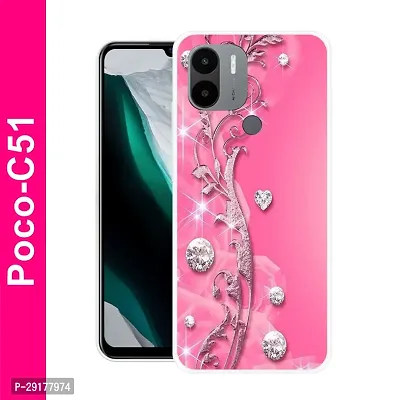 Stylish Multicolor Printed Plastic Back Cover for POCO C51