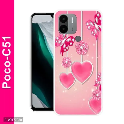 Stylish Multicolor Printed Plastic Back Cover for POCO C51-thumb0