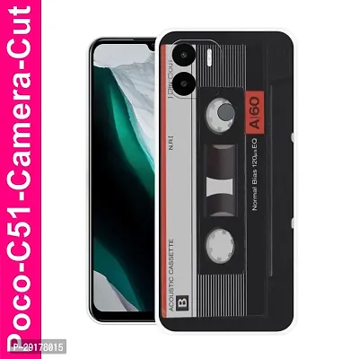 Stylish Multicolor Printed Plastic Back Cover for POCO C51-thumb0