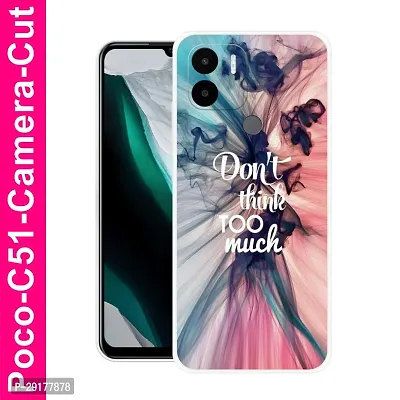 Stylish Multicolor Printed Plastic Back Cover for POCO C51-thumb0