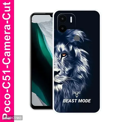 Stylish Multicolor Printed Plastic Back Cover for POCO C51