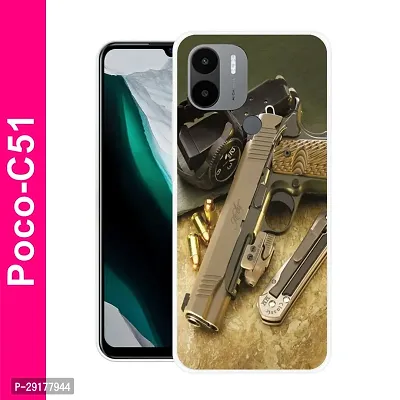 Stylish Multicolor Printed Plastic Back Cover for POCO C51