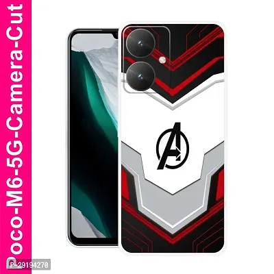 Stylish Multicolor Printed Plastic Back Cover for POCO M6 5G