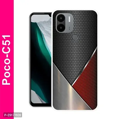 Stylish Multicolor Printed Plastic Back Cover for POCO C51