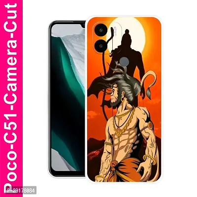 Stylish Multicolor Printed Plastic Back Cover for POCO C51-thumb0