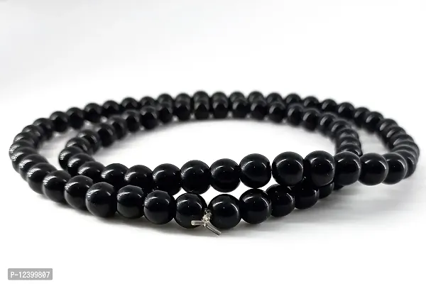 charvi Black Beads Neck Chain For Mens Chain Mala For Mens Black Beads Bracelet For Mens Black Beads Hand Bracelet For Mens Neck Mala Black Balls Chain For Mens-thumb4