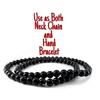 charvi Black Beads Neck Chain For Mens Chain Mala For Mens Black Beads Bracelet For Mens Black Beads Hand Bracelet For Mens Neck Mala Black Balls Chain For Mens-thumb1