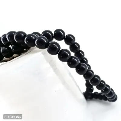 charvi Black Beads Neck Chain For Mens Chain Mala For Mens Black Beads Bracelet For Mens Black Beads Hand Bracelet For Mens Neck Mala Black Balls Chain For Mens-thumb3