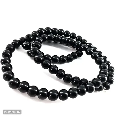 charvi Black Beads Neck Chain For Mens Chain Mala For Mens Black Beads Bracelet For Mens Black Beads Hand Bracelet For Mens Neck Mala Black Balls Chain For Mens-thumb0