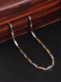 Mens Popular Stainless Steel Chain For Men and Boys Stylish Matte Finish Chains Necklace. (Golden and Silver)-thumb2