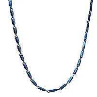 Mens Popular Stainless Steel Chain For Men and Boys Stylish Matte Finish Chains Necklace. (Blue)-thumb1