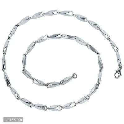 Mens Popular Stainless Steel Chain For Men and Boys Stylish Matte Finish Chains Necklace. (Silver)-thumb0
