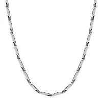 Mens Popular Stainless Steel Chain For Men and Boys Stylish Matte Finish Chains Necklace. (Silver)-thumb1