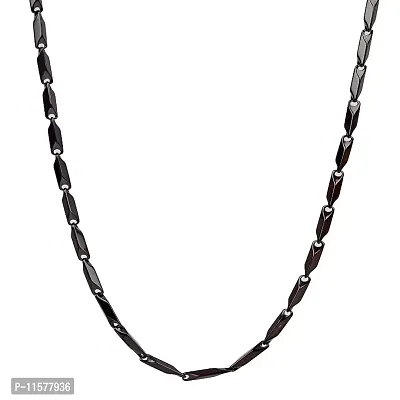 Mens Popular Stainless Steel Chain For Men and Boys Stylish Matte Finish Chains Necklace. (Black)