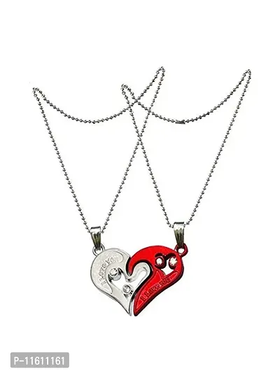 Perfect4U Stainless Steel Locket For Couple ( Red and Silver)-thumb2