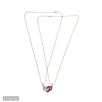 Perfect4U Stainless Steel Locket For Couple ( Red and Silver)-thumb4