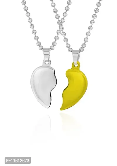 Perfect4U Stainless Steel Locket For Couple ( Golden and Silver )