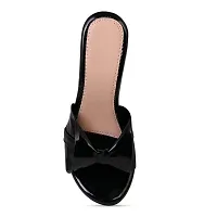 perfect step Women's Fashion Sandals | Faux Leather Comfortable and Stylish Wedge Slio On | For Casual Wear & Formal Wear Occasions 3 Inches Heel | For Women & Girls (Color- Black, Size-7)-thumb1