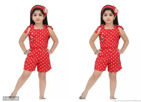 Stylish Rayon Printed Basic Jumpsuit For Girls, Pack Of 2-thumb0