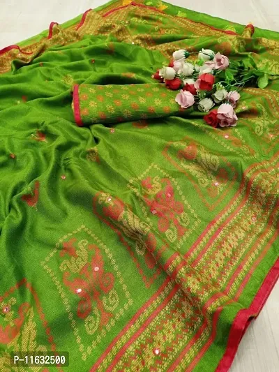 Classic Jute Silk  Embroidered Saree with Blouse piece