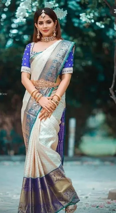 Keerthy Suresh Kanchipuram Silk Saree Pure Zari Vintage Indian Blouse 100% Woven Sarees Handwoven Fabric Traditional Women's Wedding Piece Bollywood Designer