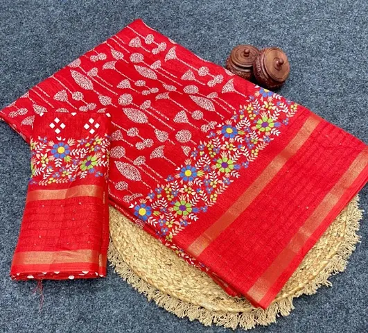 Glamorous Art Silk Sarees With Blouse Piece