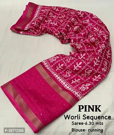 Elegant Sequence Art Silk Sarees With Blouse Piece