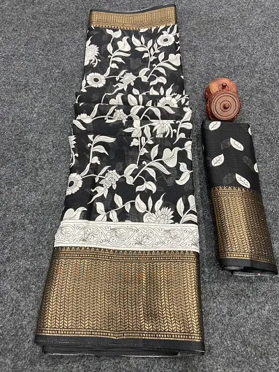 Trendy Silk Zari Sarees With Blouse Piece