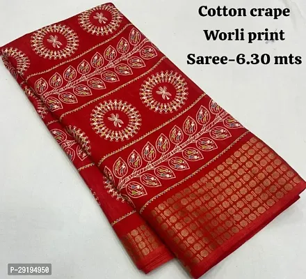 Beautiful  Art Silk Printed Saree with Blouse Piece-thumb0