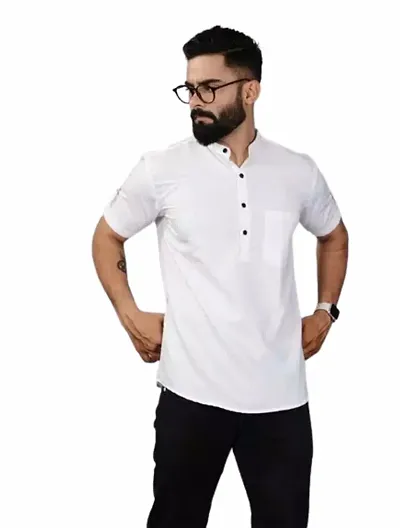 Elegant Solid Short Sleeves Casual Shirts For Men