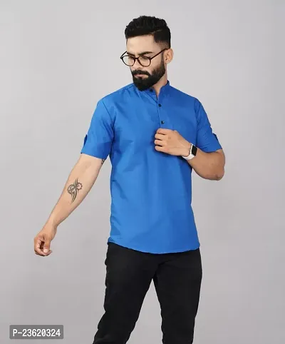 Men Solid Cotton Blend Kurta