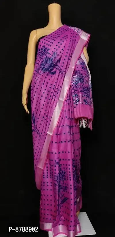 Trendy Cotton Saree with Blouse Piece for Women