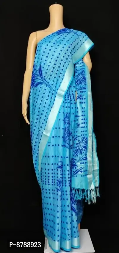 Trendy Cotton Saree with Blouse Piece for Women-thumb0