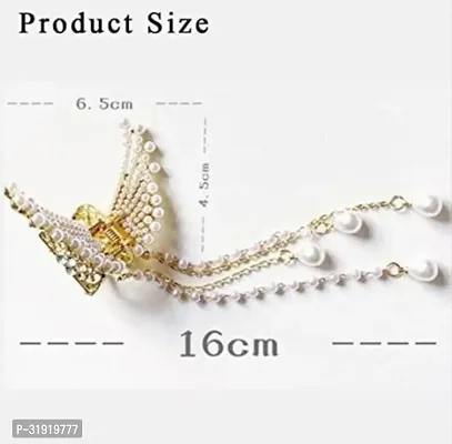 Stylish Pearl Butterfly Hair Metal Clutcher Hair Claw Hair Accessories For Girls And Women-thumb2